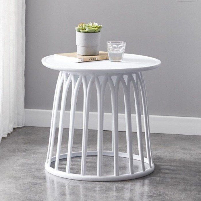 Masuta cafea alba rotunda RAKI OSHU, D50xh45cm, polipropilena