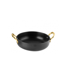 Mini tava din aluminiu cu manere, CULINARO, D13,5xh3,5cm, neagra