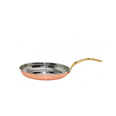 Mini tigaie ovala cu relief CULINARO, 18x13x3,5cm, 500ml, din inox cu strat cupru