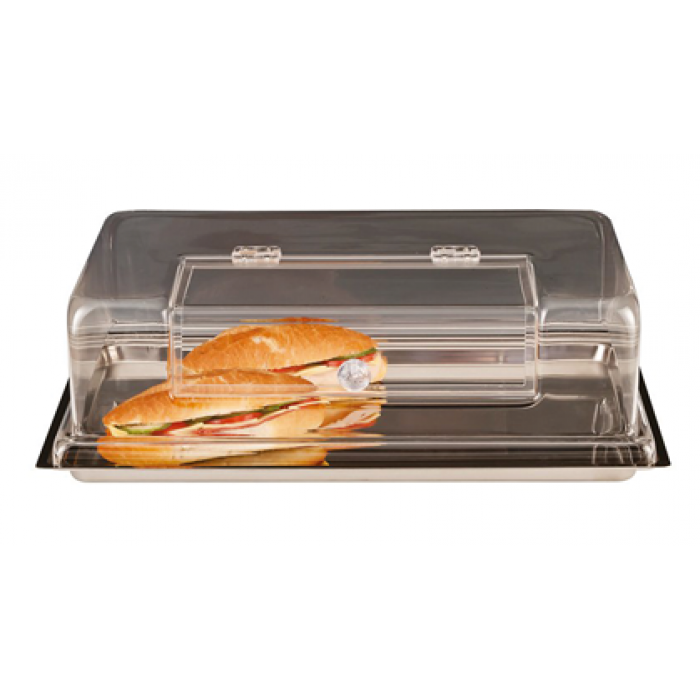 Set servire bufet RAKI platou GN 1/1 cu capac acrilic, 56x36xh16cm