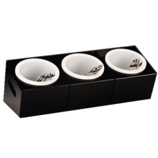 Organizator tacamuri bufet cu 3 compartimente RAKI, 48x18xh18cm, policarbonat, negru
