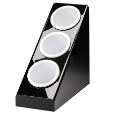 Suport tacamuri vertical cu 3 compartimente RAKI, 20,8x41,5xh41cm, policarbonat, negru