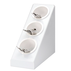 Suport tacamuri vertical cu 3 compartimente RAKI, 20,8x41,5xh41cm, policarbonat, alb