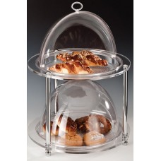 Display expunere bufet cu 2 niveluri, RAKI, policarbonat, D49,5xh54cm