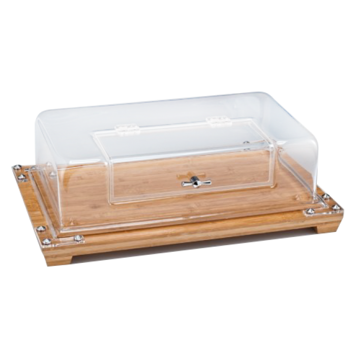 Display bufet cu baza lemn si capac acrilic RAKI, 59x39cm