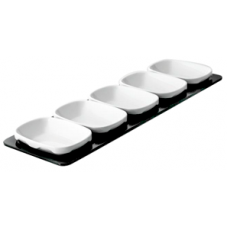 Set display RAKI, tava GN 2/4 20mm cu 5 platouri de 14,5x10,5xh3,3cm, melamina