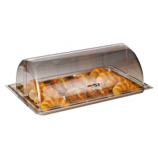 Platou inox cu capac rolltop policarbonat RAKI, servire bufet, 44x28xh17cm