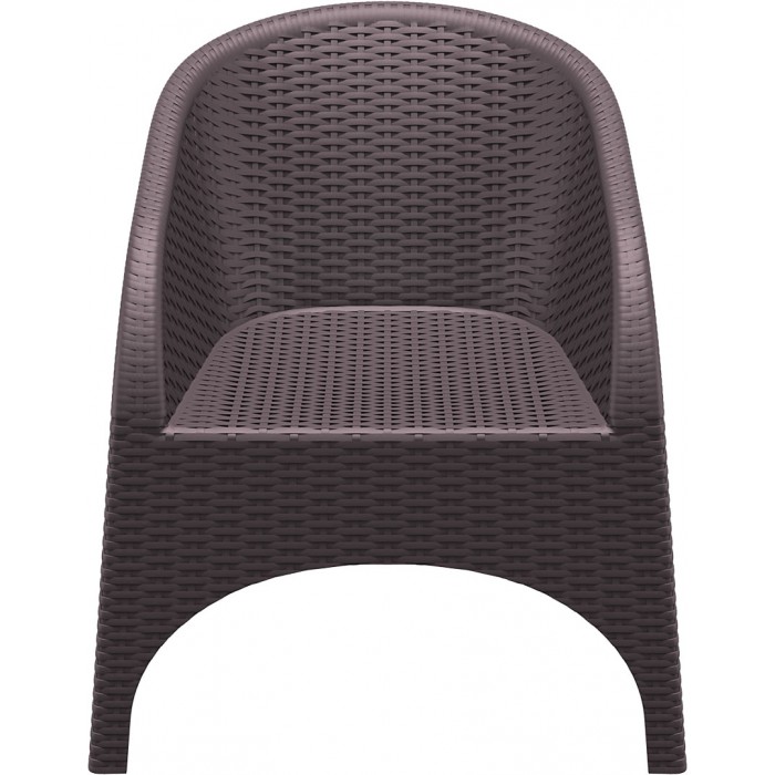 Fotoliu aspect ratan SIESTA ARUBA, 74x75xh80cm, plastic cu fibra de sticla, maro