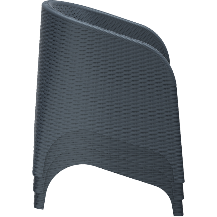 Fotoliu aspect ratan SIESTA ARUBA, 74x75xh80cm, plastic cu fibra de sticla, maro