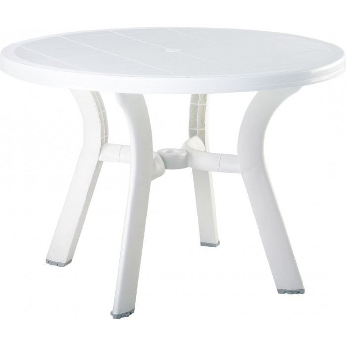 Masa rotunda din plastic SIESTA TRUVA, D105xh72cm, culoare alba