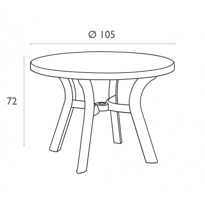 Masa gradina rotunda din plastic SIESTA TRUVA, D105xh72cm, culoare verde