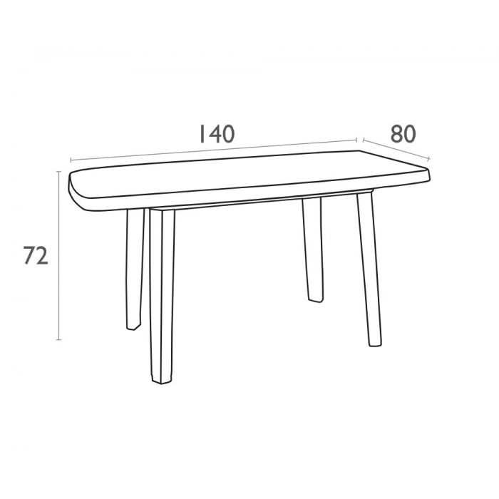 Masa ovala din plastic SIESTA MUTUM, 140x80xh72cm, alba