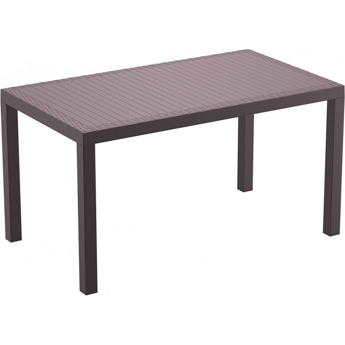 Masa gradina, terasa SIESTA ORLANDO, 140x80xh75cm, dreptunghiulara, plastic, maro, accente poliratan