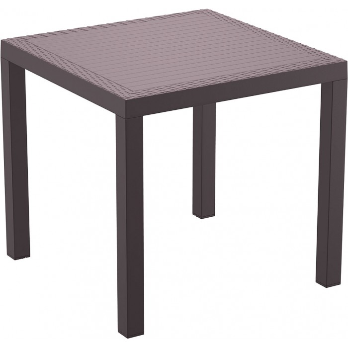 Masa gradina, terasa SIESTA ORLANDO, 80x80xh75cm, patrata, plastic, maro, accente poliratan