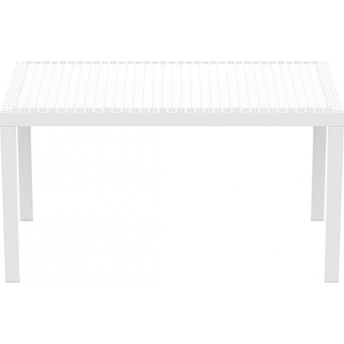 Masa gradina, terasa SIESTA ORLANDO, 140x80xh75cm, dreptunghiulara, plastic, alba, accente poliratan