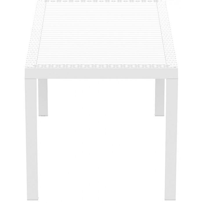 Masa gradina, terasa SIESTA ORLANDO, 140x80xh75cm, dreptunghiulara, plastic, alba, accente poliratan