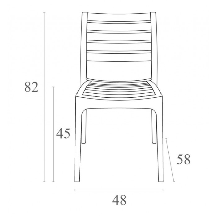Scaun polipropilena cu fibra de sticla, SIESTA ARES, 48x58xh82cm, gri