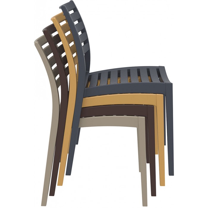 Scaun polipropilena cu fibra de sticla, SIESTA ARES, 48x58xh82cm, negru