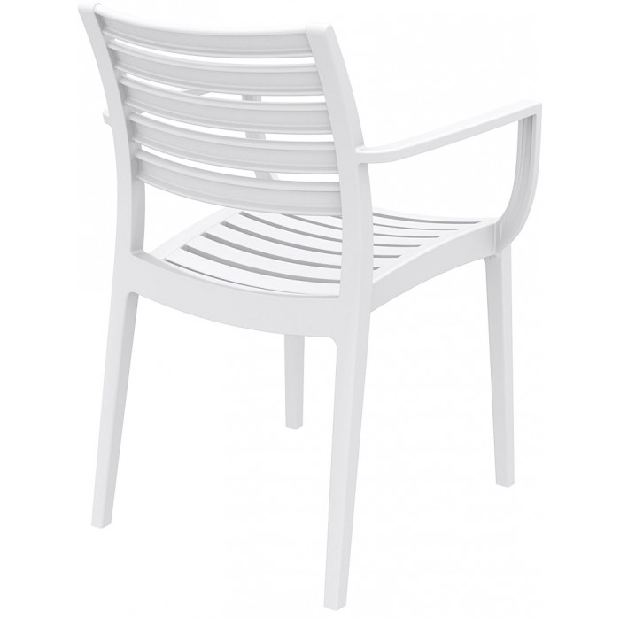 Scaun gradina cu brate SIESTA ARTEMIS, 58x58xh82cm, polipropilena cu fibra de sticla, alb