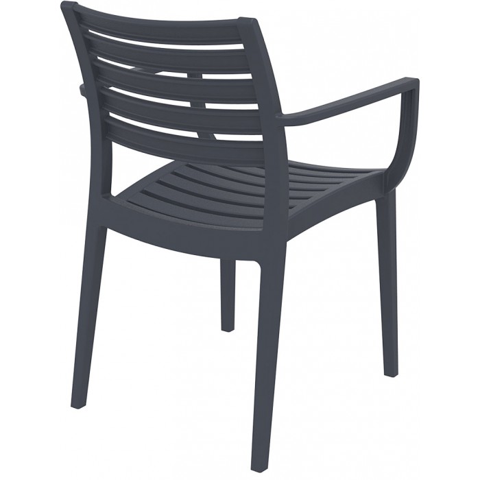 Scaun gradina cu brate SIESTA ARTEMIS, 58x58xh82cm, polipropilena cu fibra de sticla, gri