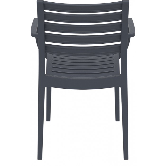 Scaun gradina cu brate SIESTA ARTEMIS, 58x58xh82cm, polipropilena cu fibra de sticla, gri