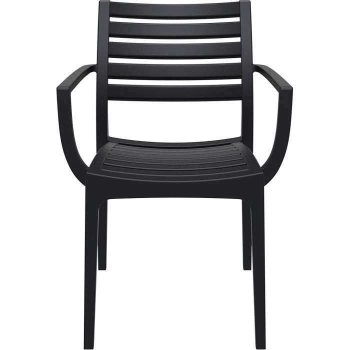Scaun gradina cu brate SIESTA ARTEMIS, 58x58xh82cm, polipropilena cu fibra de sticla, negru
