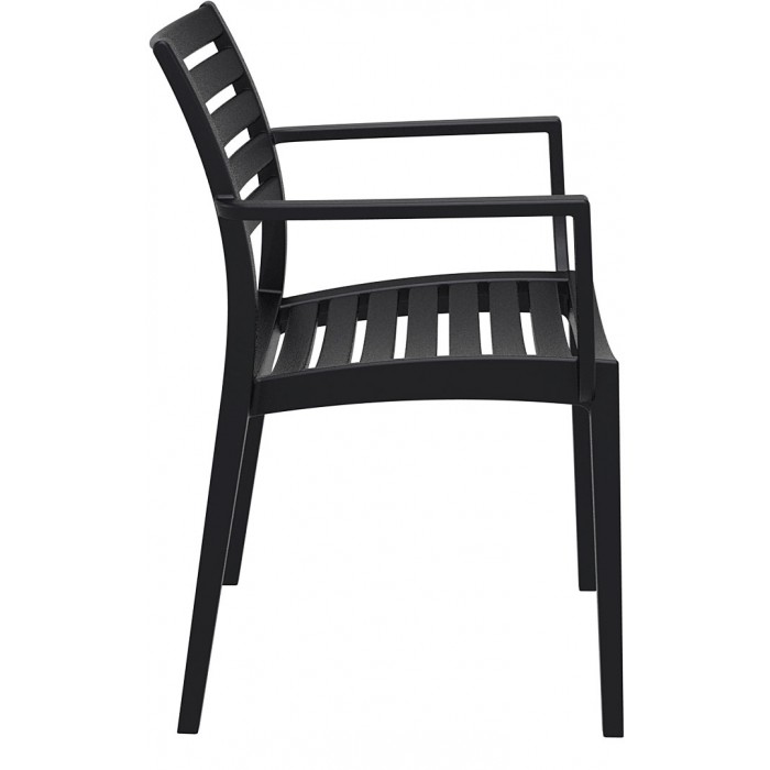 Scaun gradina cu brate SIESTA ARTEMIS, 58x58xh82cm, polipropilena cu fibra de sticla, negru