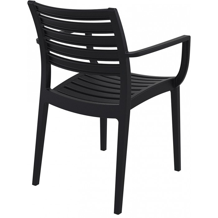 Scaun gradina cu brate SIESTA ARTEMIS, 58x58xh82cm, polipropilena cu fibra de sticla, negru