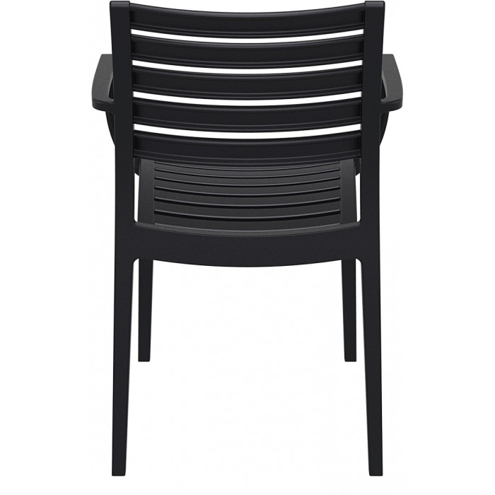 Scaun gradina cu brate SIESTA ARTEMIS, 58x58xh82cm, polipropilena cu fibra de sticla, negru