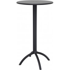 Masa bar rotunda SIESTA OCTOPUS, D60xh108cm, polipropilena cu fibra de sticla, neagra