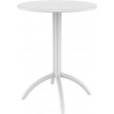 Masa rotunda SIESTA OCTOPUS, D60xh75cm, polipropilena cu fibra de sticla, alba