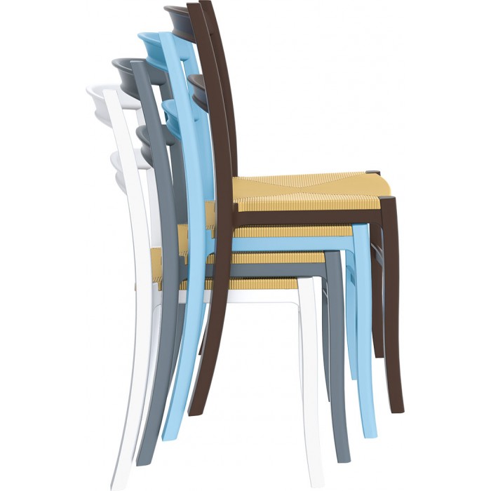 Scaun SIESTA TIFFANY-S, 45x51xh85cm, polipropilena cu fibra de sticla, maro