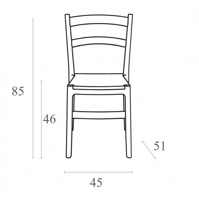 Scaun SIESTA TIFFANY-S, 45x51xh85cm, polipropilena cu fibra de sticla, maro