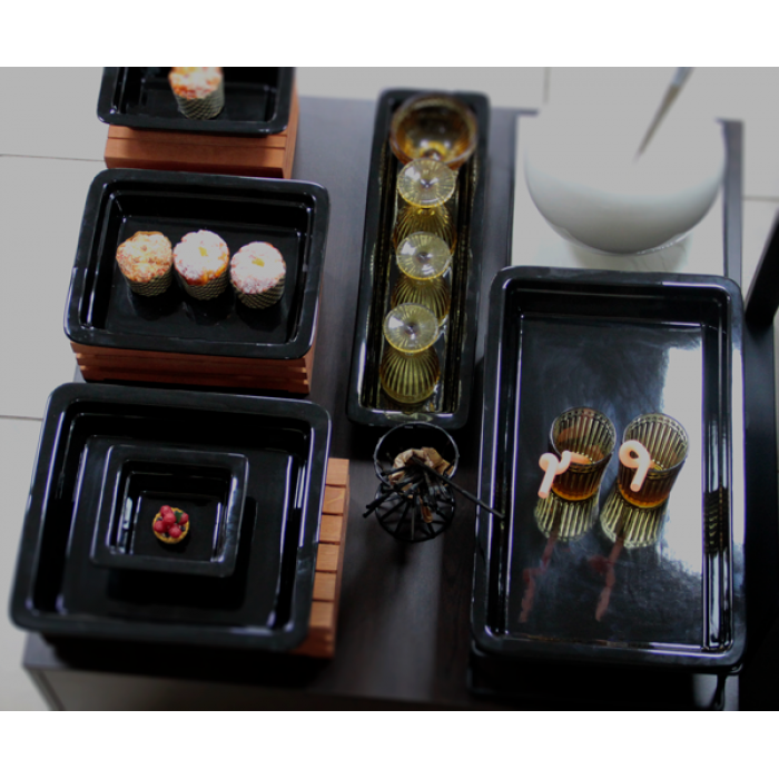 Tava gastronorm bufet, portelan CULINARO GN 1/2-60, 325x265x60mm, 3,6lt, neagra