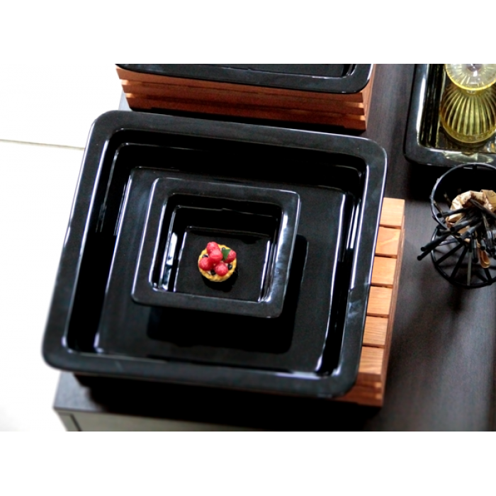 Tava gastronorm bufet, portelan CULINARO GN 2/4-60, 530x162x60mm, 2,5lt, neagra