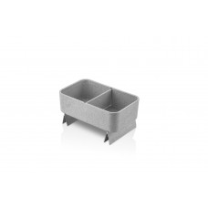 Organizator cu doua compartimente RAKI, GN 1/4 26,5x16,2xh8cm, gri, fara capac