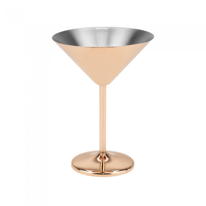 Pahar martini din inox CULINARO Cooper, 250ml, 12xh16cm, Rose Gold