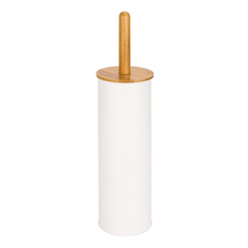Perie WC cu maner bambus RAKI 10xh38cm alba