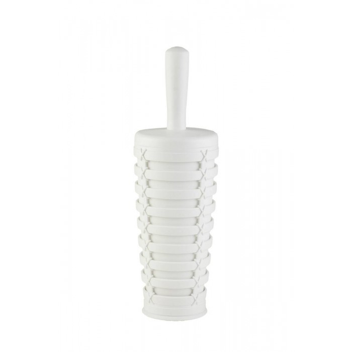 Perie WC cu suport alb RAKI PALM 11,5xh36cm din plastic