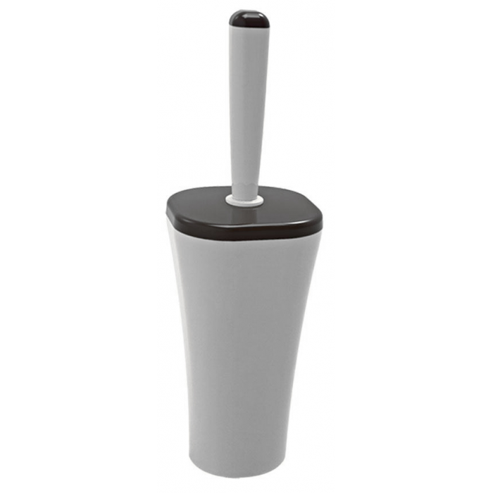 Perie WC cu suport gri plastic RAKI PAPILLON 11,2x11,2xh35,2cm