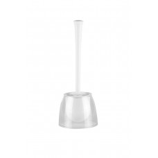 Perie WC cu suport transparent alb RAKI NEON 15xh38,5cm din plastic