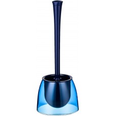 Perie WC cu suport transparent albastru RAKI NEON 15xh38,5cm din plastic