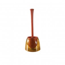 Perie WC cu suport transparent orange RAKI NEON 15xh38,5cm din plastic