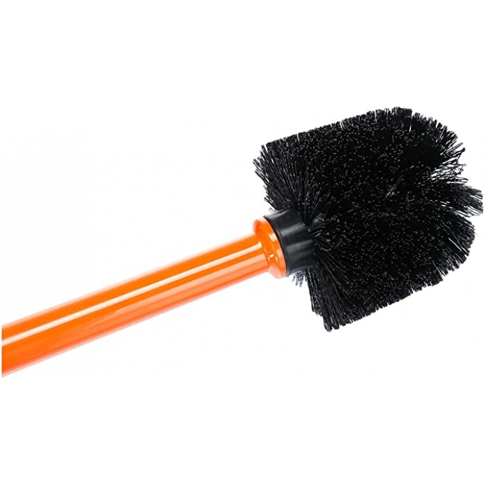 Perie WC cu suport transparent orange RAKI NEON 15xh38,5cm din plastic
