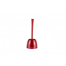 Perie WC cu suport transparent rosu RAKI NEON 15xh38,5cm din plastic