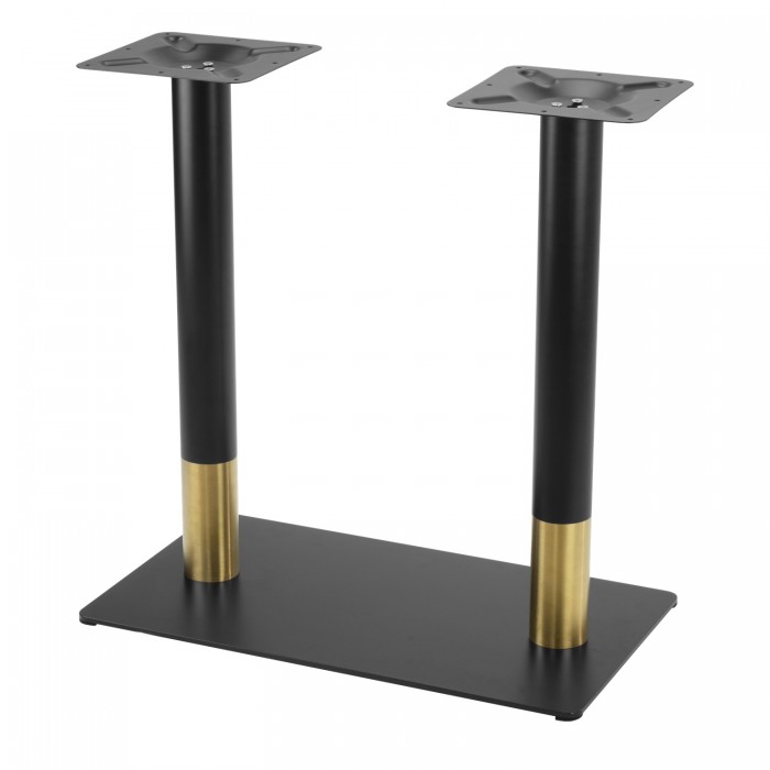 Picior/baza dubla metalica pentru masa RAKI, 70x40xh72cm, negru/auriu