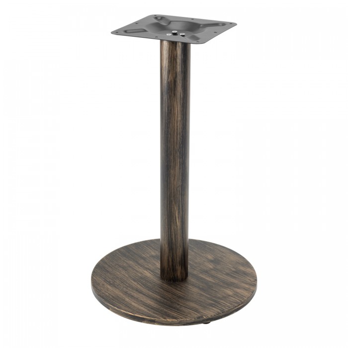 Picior masa metalic RAKI, D45xh72cm, baza rotunda, aspect vintage bronz antichizat