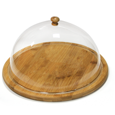 Platou bambus rotund cu capac acrilic RAKI D29,5cm