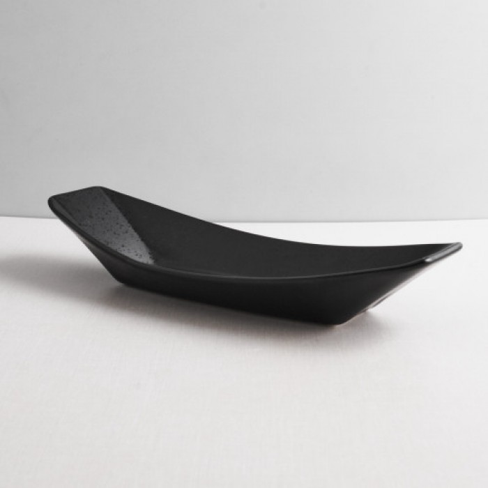 Platou ceramic tip barca CULINARO STREET FOOD, 30,6x11,6xh5,5cm, BLACK