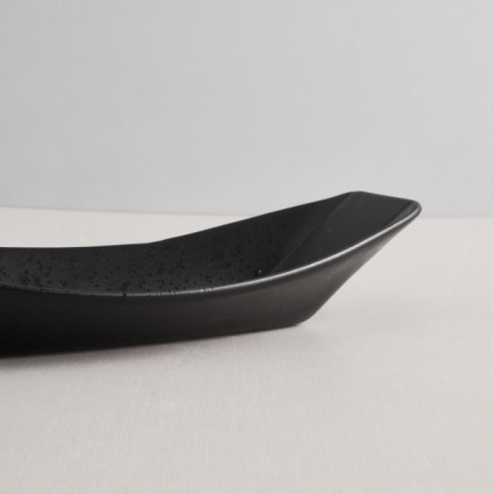 Platou ceramic tip barca CULINARO STREET FOOD, 30,6x11,6xh5,5cm, BLACK